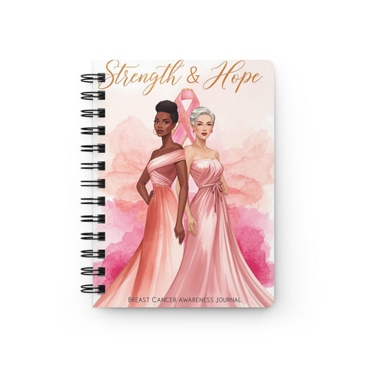 Breast Cancer Awareness Spiral Bound Journal, Strength & Hope, Inspirational Gift, Support Cancer Fighters, Self-Care Notebook, [...]