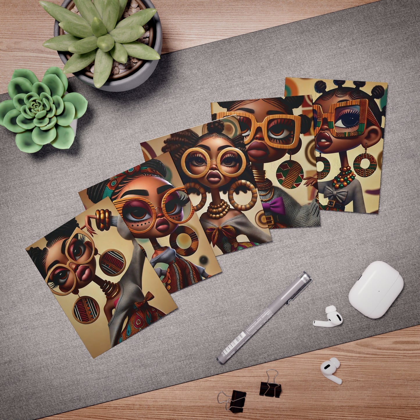 Greeting Cards, Sasha Stretchwell and Friends Design, Stationery Set, Unique Card Pack, Cute Animal Art Prints, Blank Note Cards