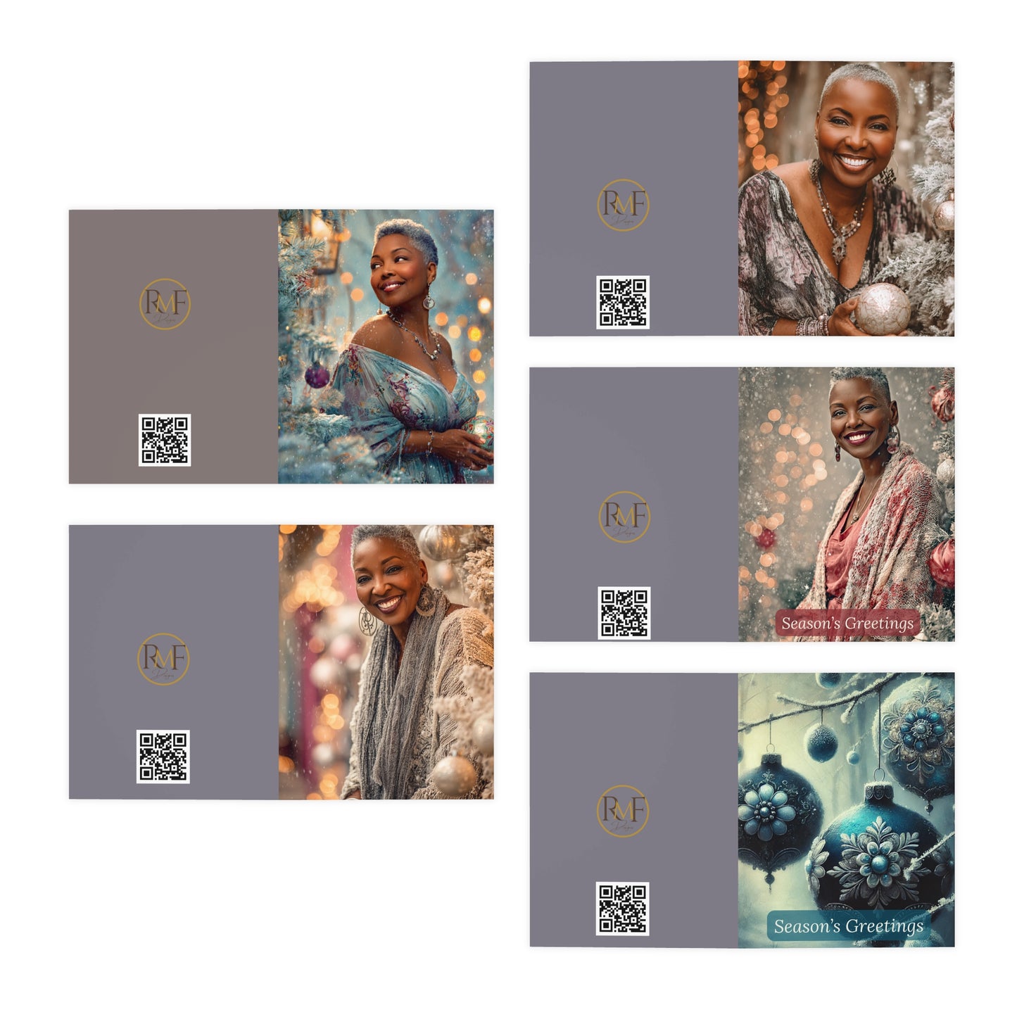 Afro-centric Christmas Note Card Set (5-Pack)