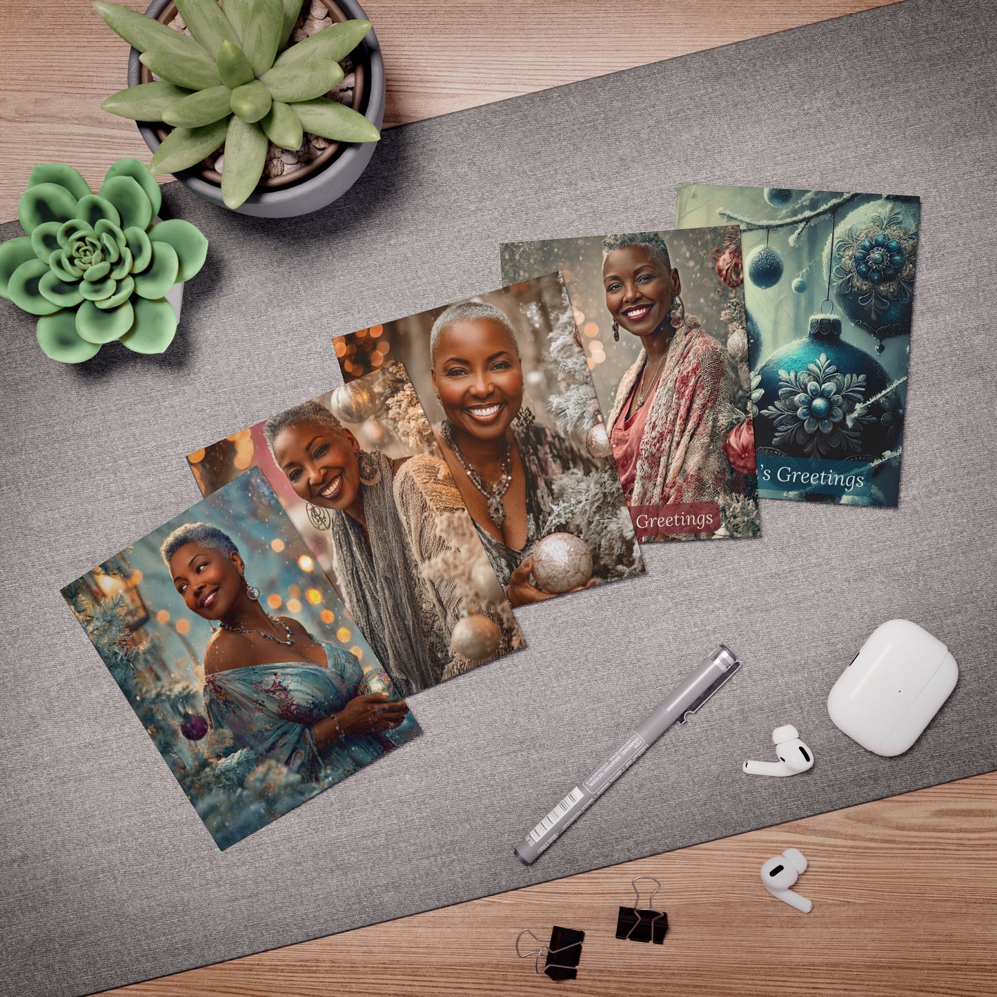 Afro-centric Christmas Note Card Set (5-Pack)