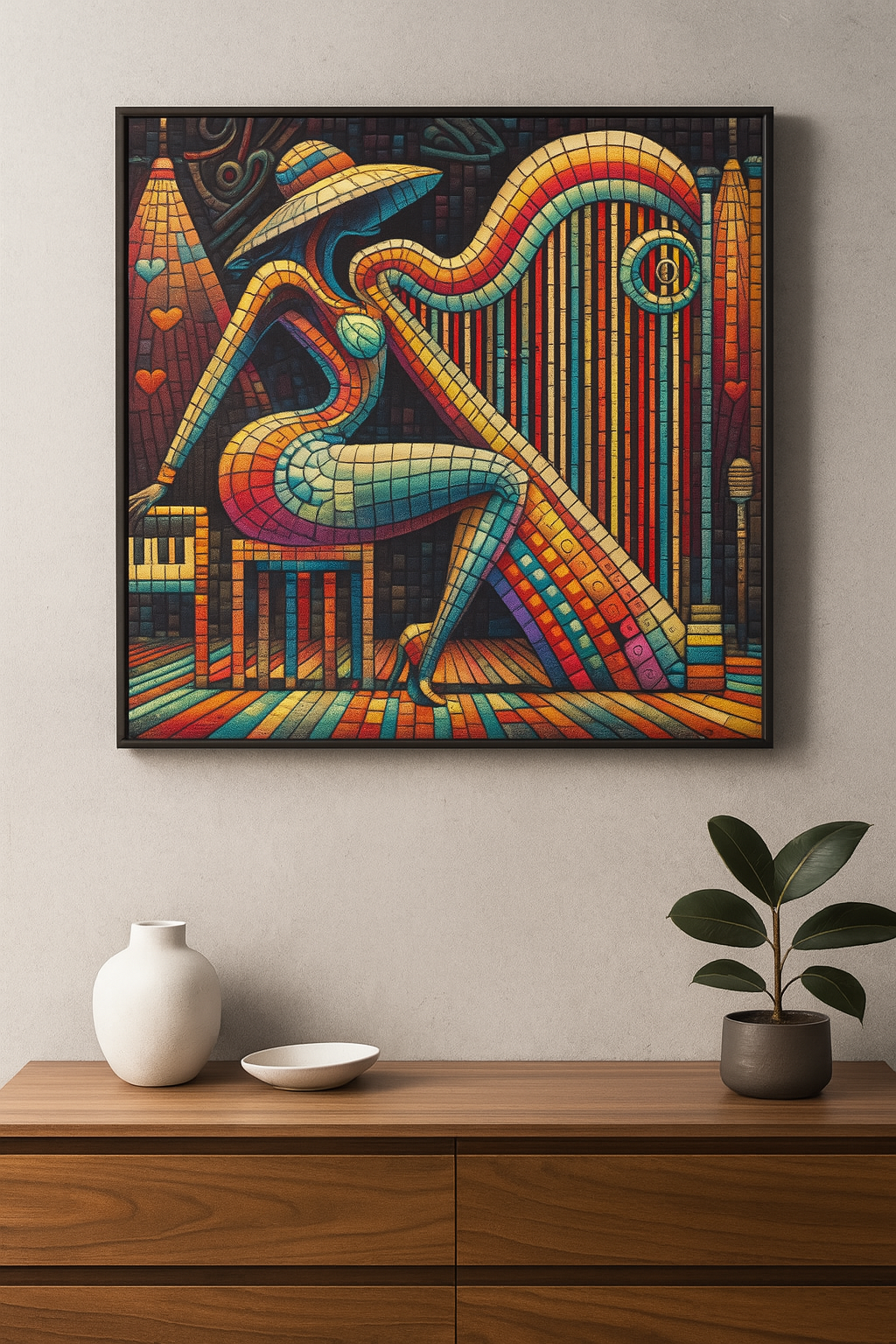 Mosaic Melody: Harp & Harmony
